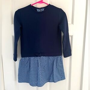 Vineyard Vines Girls Size Small (size 7-8) Navy Blue Sweatshirt Dress, New